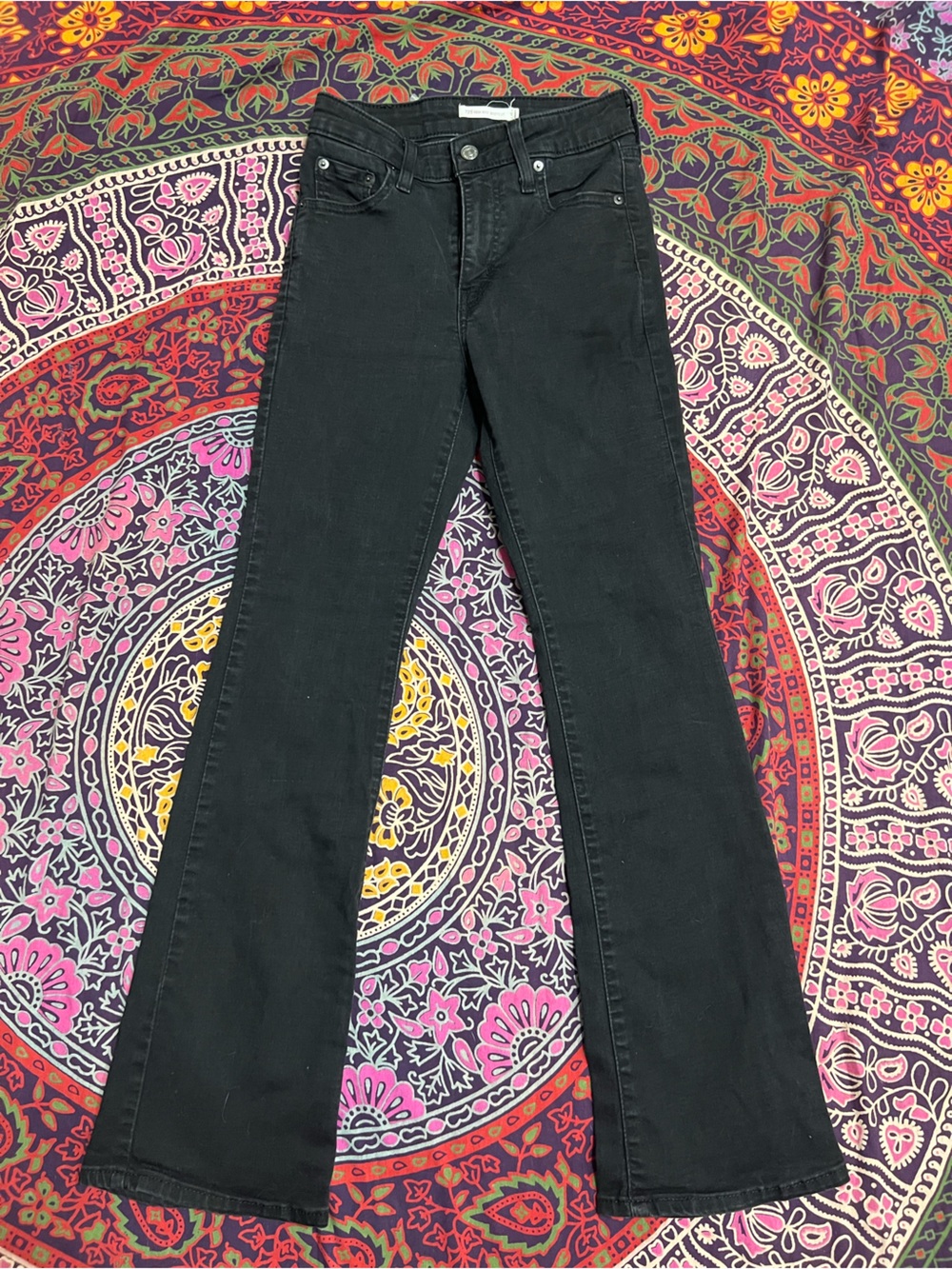 Levi’s womens High Rise Bootcut Black Jeans Size 26 Stretch Denim